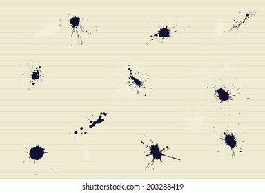 Ink splashes on paper. Seamless vector texture.