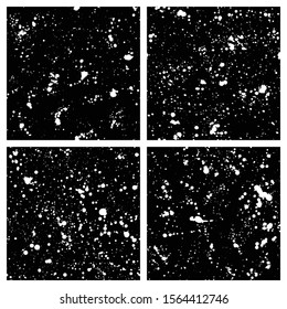 Ink splashes seamless pattern. Black and white spray texture