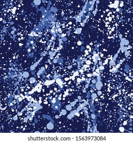 Ink splashes seamless pattern, spray texture