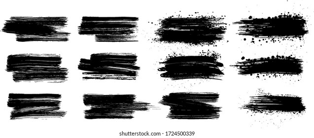 Lápiz de salpicaduras de tinta - conjunto de vectores. Barras de pintura abstracta fijadas para uso de diseño. Carteles de textura sucia para la historia de las redes sociales. Conjunto de plantillas de bandeja. Bordear el fondo de la ilustración vectorial.