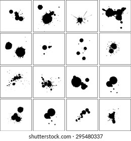 Ink and splashes vector background set for design use.