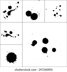 ink and splashes vector background set for design use