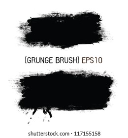 Ink splat banners with grunge effect in black