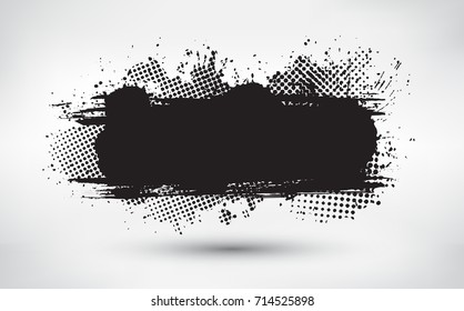 Ink splat banners with grunge effect.Vector distressed banner for your design.