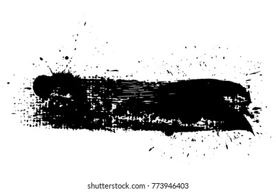 Ink splat banners with grunge effect.Vector distressed banner for your design.