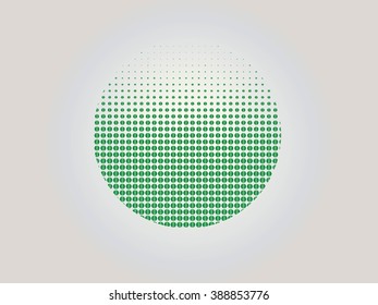 Ink splat by halftone dots in color. Vector