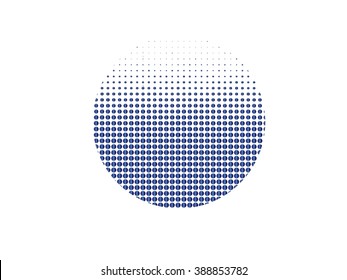 Ink splat by halftone dots in color. Vector