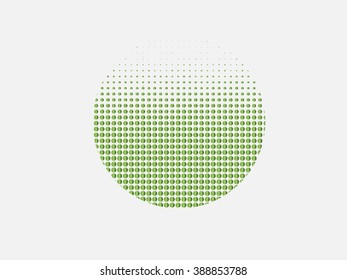 Ink splat by halftone dots in color. Vector
