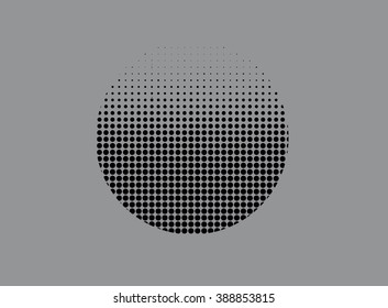 Ink splat by halftone dots in color. Vector