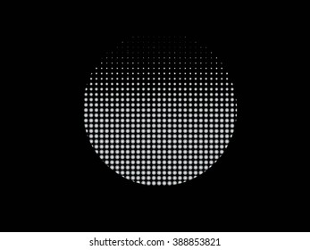 Ink splat by halftone dots in color. Vector