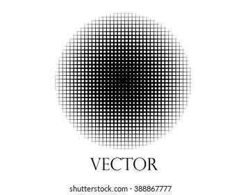 Ink splat by halftone dots in Color. Vector