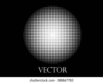Ink splat by halftone dots in Color. Vector