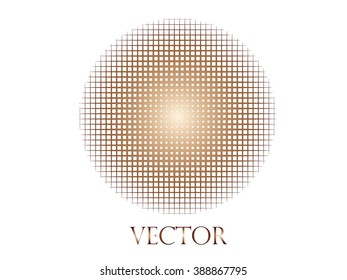 Ink splat by halftone dots in Color. Vector