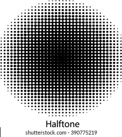 Ink splat by halftone dots in Color. Vector