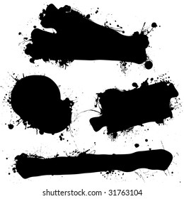 Ink splat dribble shapes with copyspace with room for text