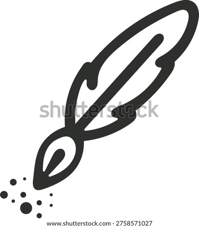  Ink splat feather quill pen writing instrument art