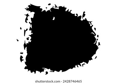 Ink splat overlaid by dots in black and white.