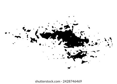 Ink splat overlaid by dots in black and white.