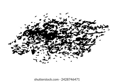 Ink splat overlaid by dots in black and white.