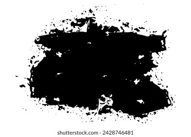 Ink splat overlaid by dots in black and white.