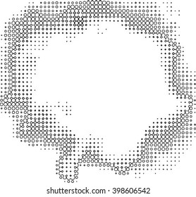 Ink splat overlayed by halftone dots in black and white. Vector
