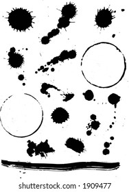 Placas de tinta (cada splat se agrupa individualmente de forma tan fácil de cambiar de color) - vector