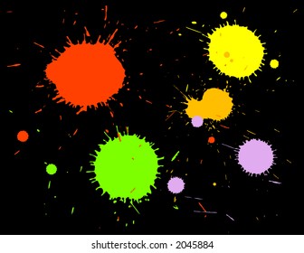 ink splats grouped and to be used as brushes, paint splatters, backgrounds or blood stains etc.