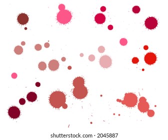ink splats grouped and to be used as brushes, paint splatters, backgrounds or blood stains etc.