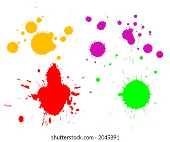 ink splats grouped and to be used as brushes, paint splatters, backgrounds or blood stains etc.