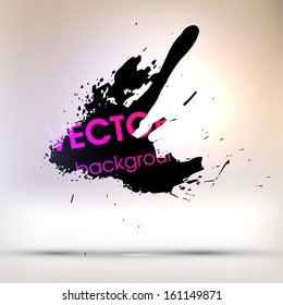 Ink Splatter Background, Black Paint Modern Art