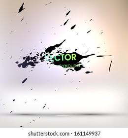 Ink Splatter Background, Black Paint Modern Art