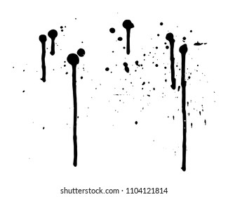 Ink Splatter Black Paint Brush Splashes