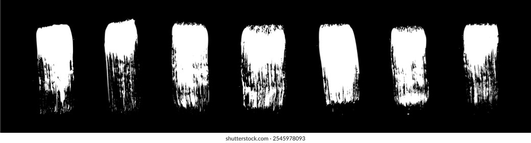 Ink splatter with brush strokes and paint scribbles. Dynamic splash shapes and line textures. Flat vector illustration isolated on white background.