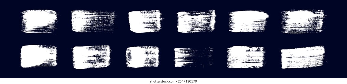 Ink splatter with brush strokes and paint scribbles. Dynamic splash shapes and line textures. Flat vector illustration isolated on white background.