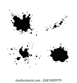 Salpicaduras de tinta Colección Abstractas de acuarela negra Salpicaduras y goteos