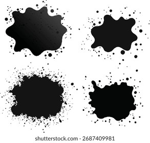 Salpicaduras de tinta Colección Abstractas de acuarela negra Salpicaduras y goteos