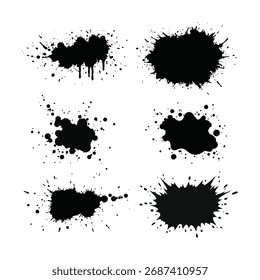 Salpicaduras de tinta Colección Abstractas de acuarela negra Salpicaduras y goteos