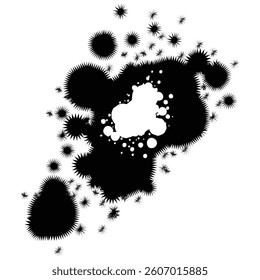 Ink splatter with dynamic scattering effect