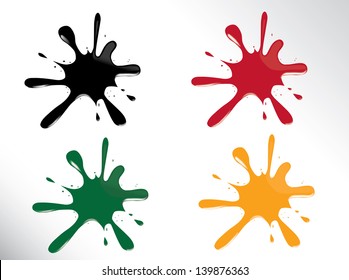 Ink splatter in four colors