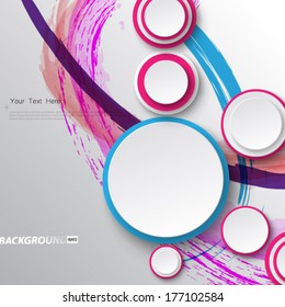 Ink Splatter and Geometric Circles Background