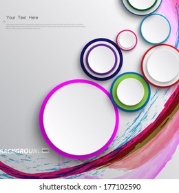 Ink Splatter and Geometric Circles Background