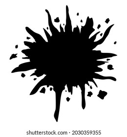 Ink splatter icon isolated on white background. Vector illustration. Abstract template for web design.