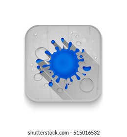 ink splatter icon With long shadow over app button