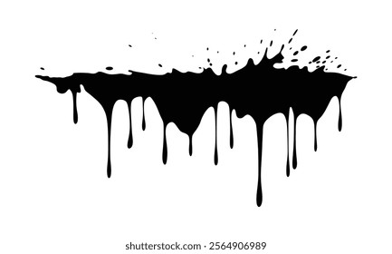 Ink splatter icon, silhouette, outline, vector, illustration, isolated on a white background