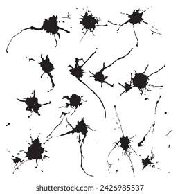ink splatter paint texture set