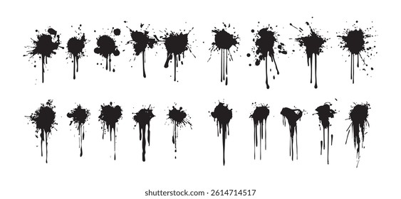 Ink Splatter Set for Artistic, Grunge, or Design Element Projects