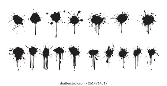 Ink Splatter Set for Artistic, Grunge, or Design Element Projects
