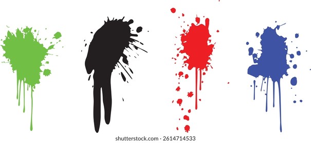 Ink Splatter Set for Artistic, Grunge, or Design Element Projects