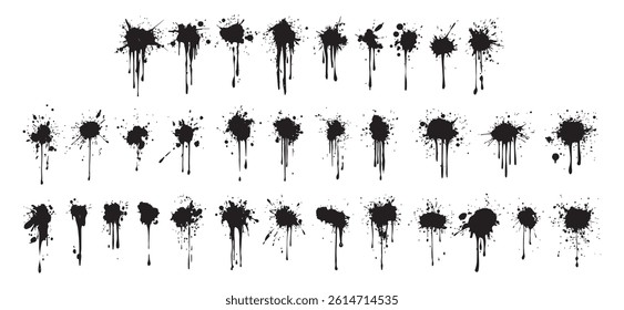 Ink Splatter Set for Artistic, Grunge, or Design Element Projects