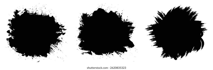 Ink splatter set. Vector grunge silhouette set color dirty liquid. High quality manually traced.